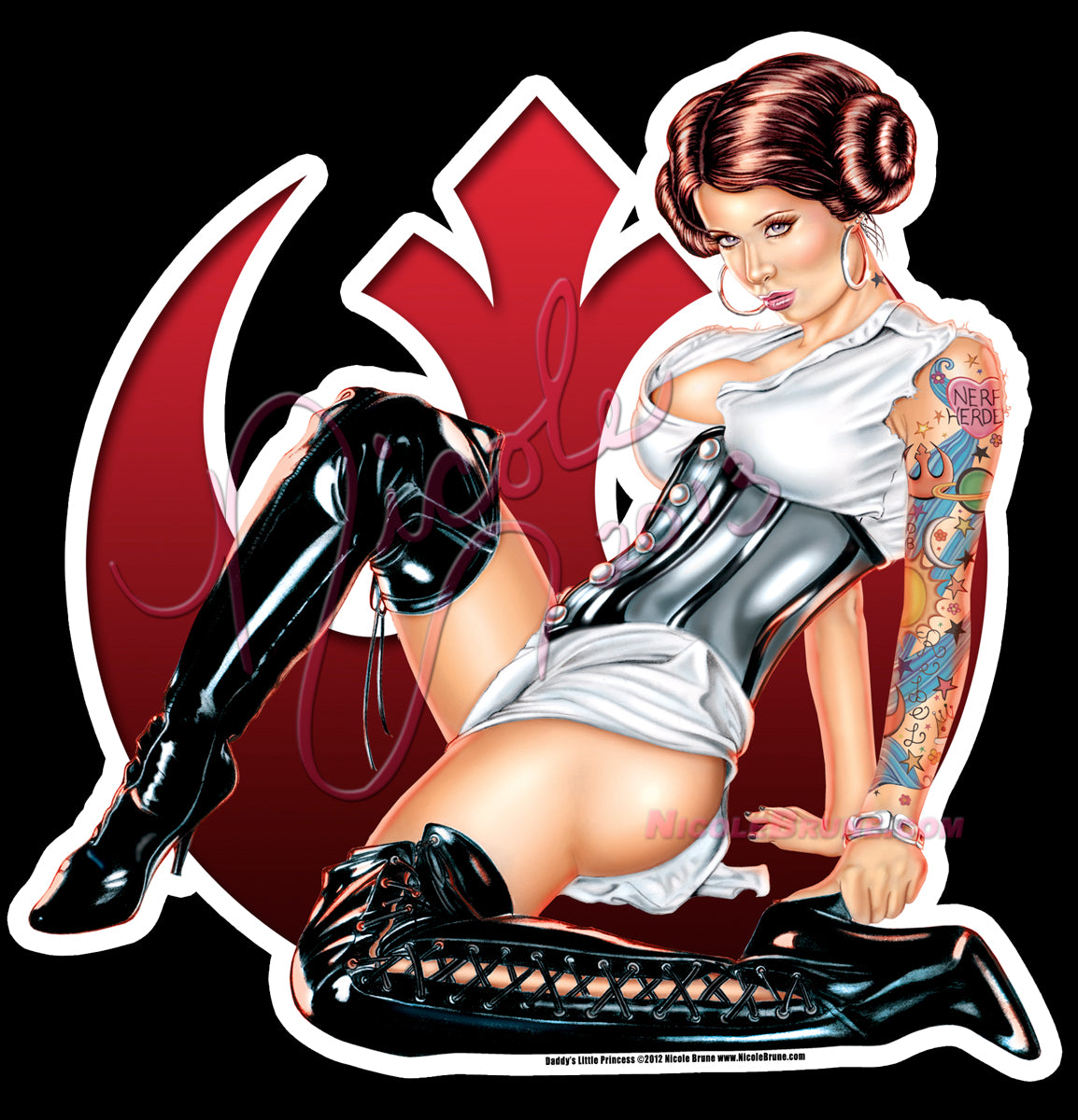 Daddy's Little Princess 6" Vinyl Sticker by Nicole Brune