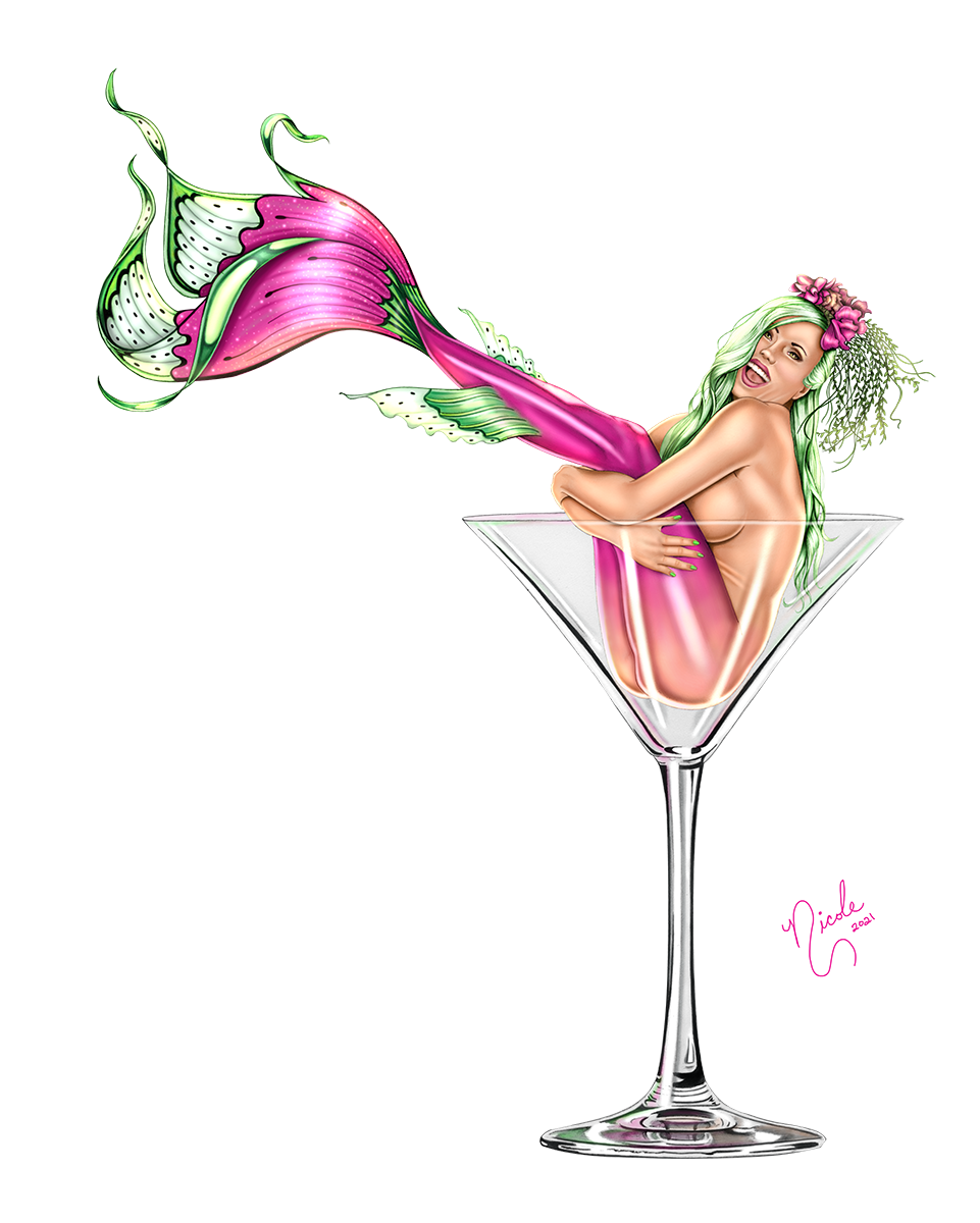 Flirty Martini giclee' print by Nicole Brune