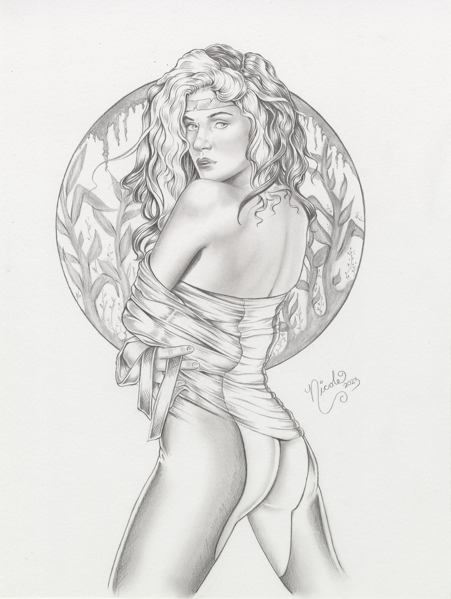Revealing sketch original artwork by Nicole Brune