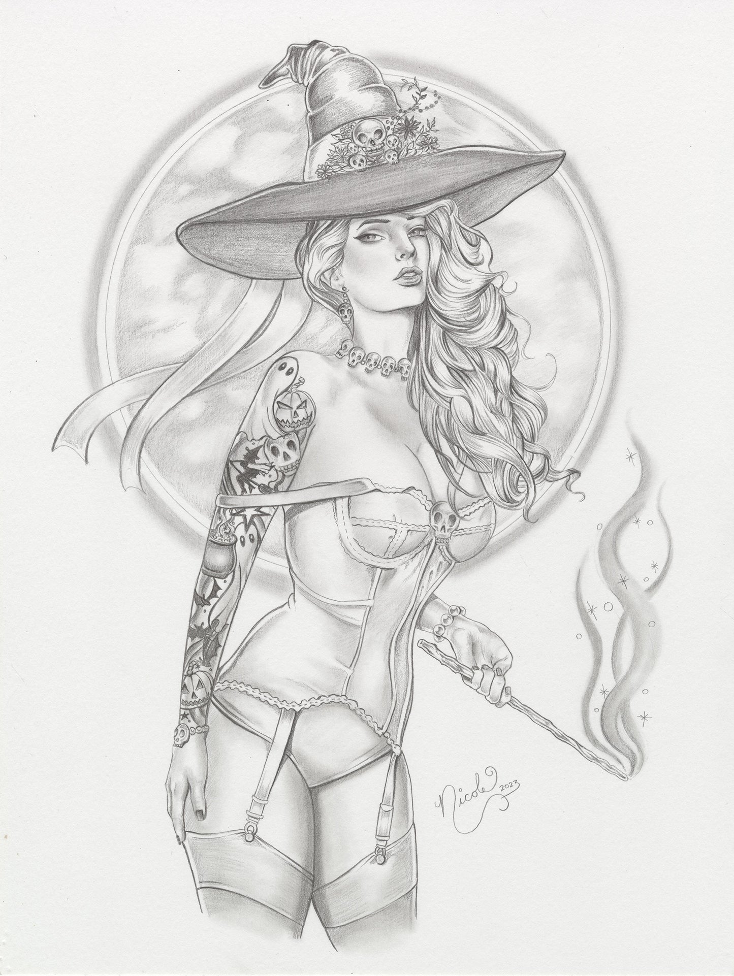 Hocus Pocus sketch original artwork by Nicole Brune