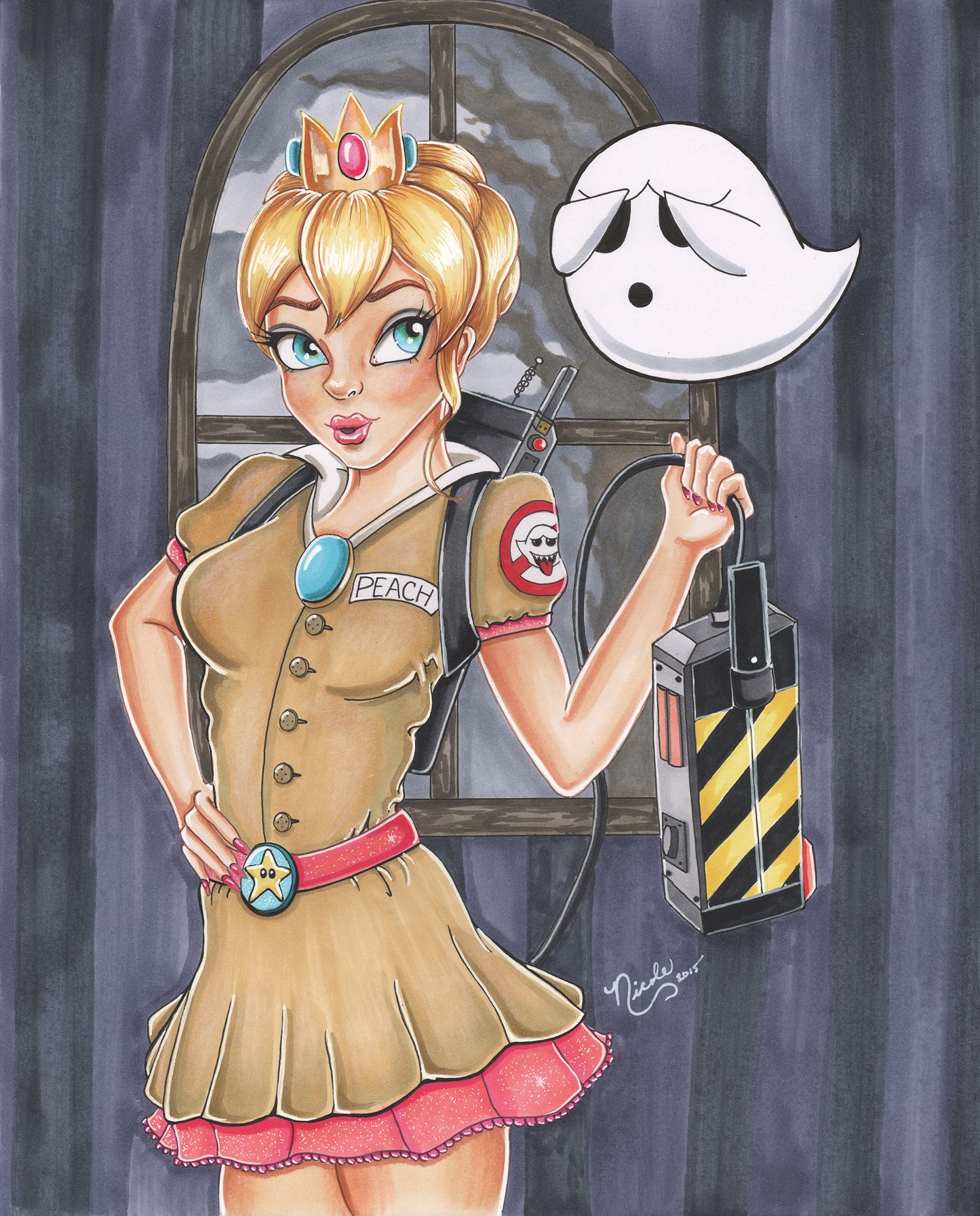 I Ain't Afraid of No Boos 11x14" original artwork by Nicole Brune