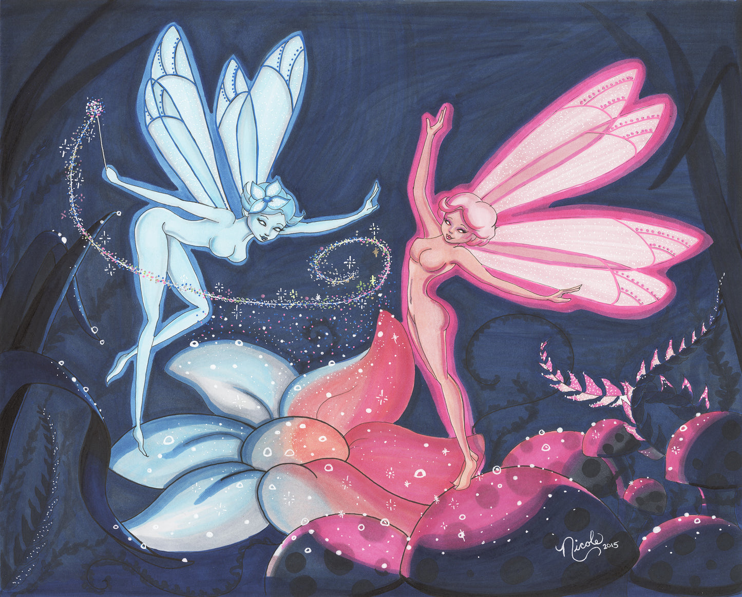 Dance of the Fae 11x14" original artwork by Nicole Brune