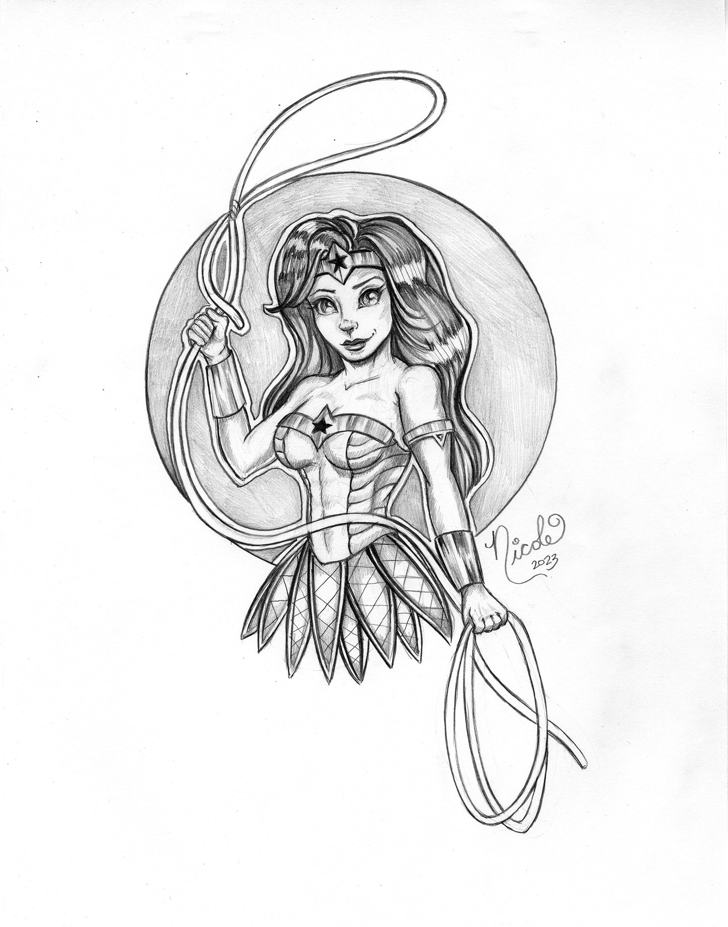Wonder Woman original artwork by Nicole Brune