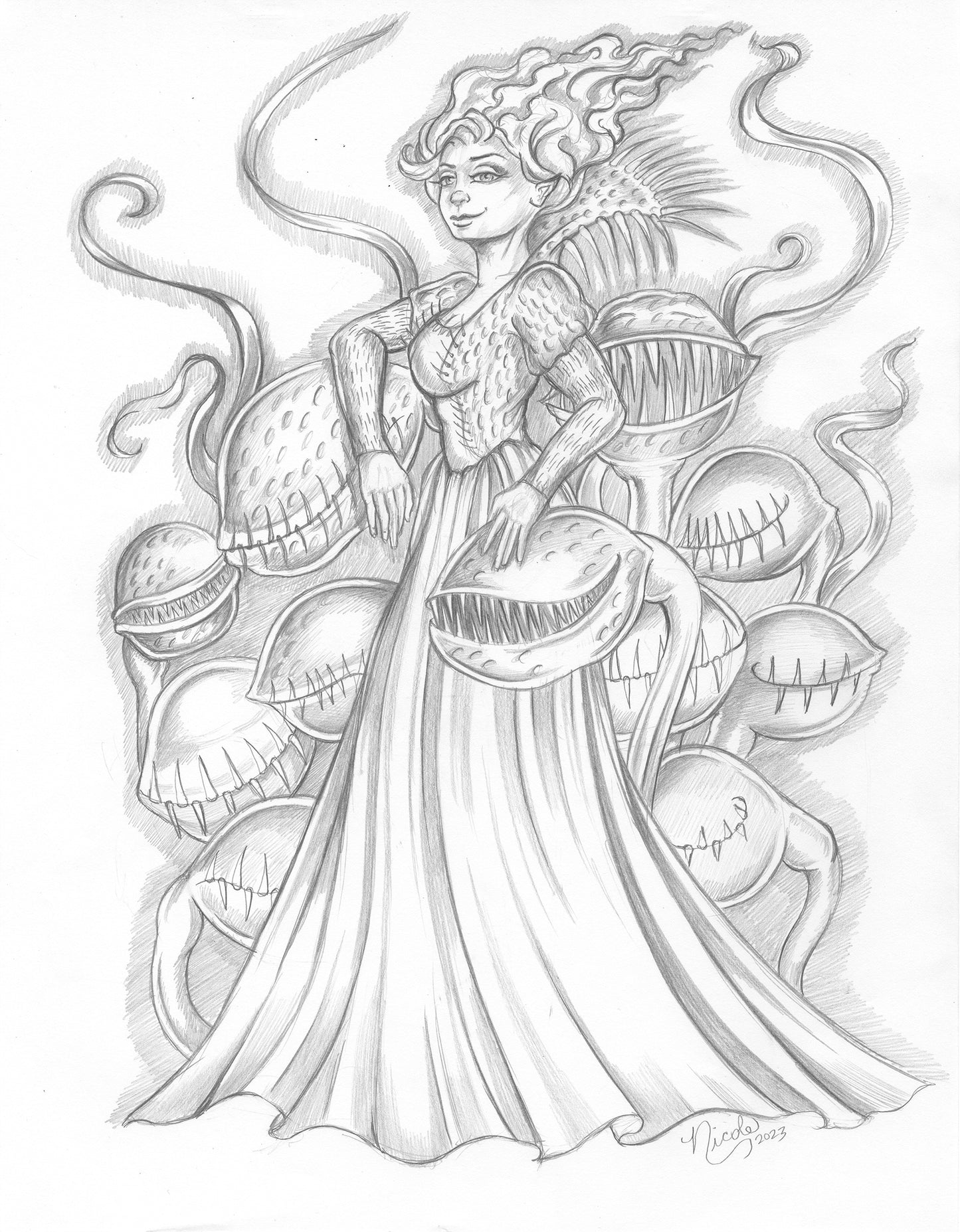 Flytrap Fairy original artwork by Nicole Brune