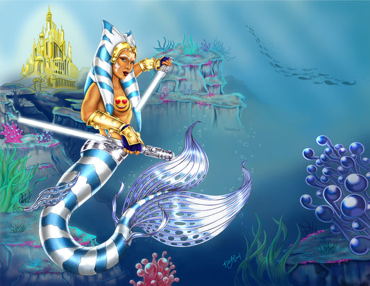 GalaxSea Far Away - Part A:  Ahsoka Triton giclee' print by Nicole Brune